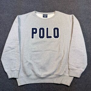 Vintage Polo Ralph Lauren Crew Neck Sweatshirt Spellout Large